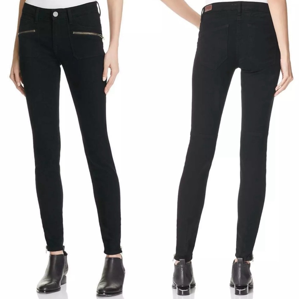 Joie The Moto Women’s Black Caviar Skinny Zipper Jean Size 26